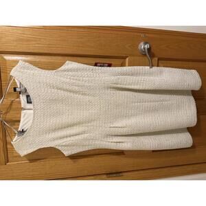 NWT Vince Camuto Elegant Ivory Textured Sleeveless Dress Size 14